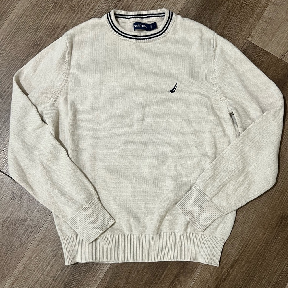 Nautica Men's Off-White Crewneck Sweater